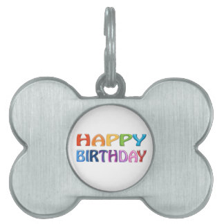 Placa Para Mascotas FELIZ CUMPLEAÑOS - Feliz regalo colorido al estilo