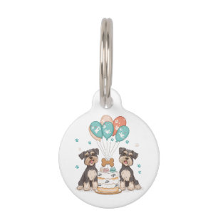 Placa Para Mascotas Feliz cumpleaños Schnauzer Dogs