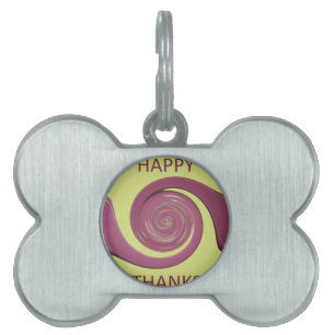 Placa Para Mascotas Feliz Día de Acción de Gracias, maravilloso diseño