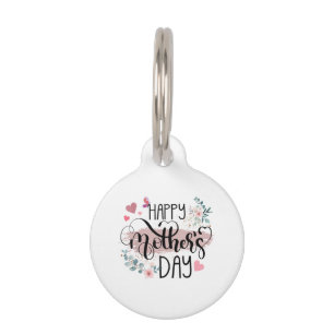 Placa Para Mascotas Feliz Día de la Madre 2025 Floral Lindo para Mujer