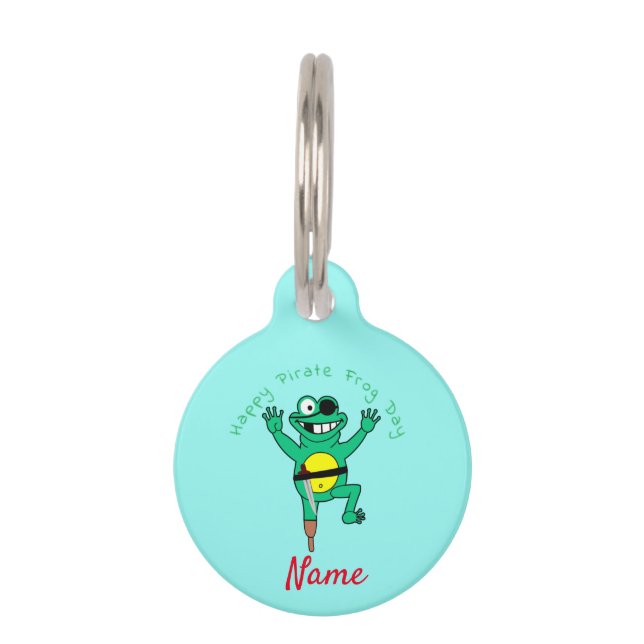 Placa Para Mascotas Feliz Día de la Rana Pirata Thunder_Cove (Anverso)