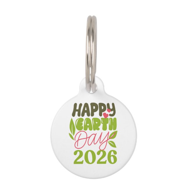 Placa Para Mascotas Feliz Día de la Tierra 2026 (Anverso)