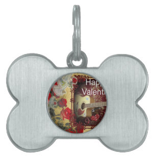 Placa Para Mascotas Feliz Día de San Valentín en mi corazón