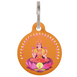 Placa Para Mascotas Feliz Diwali - Diosa Deepalavi Lakshmi 1