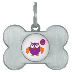 Placa Para Mascotas Feliz Halloween Fiesta Owl Pet Tag
