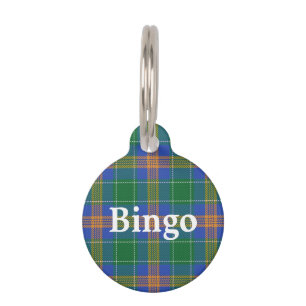 Placa Para Mascotas Feliz Mascota Clan Irlandés MacAuliffe Tartan Plai