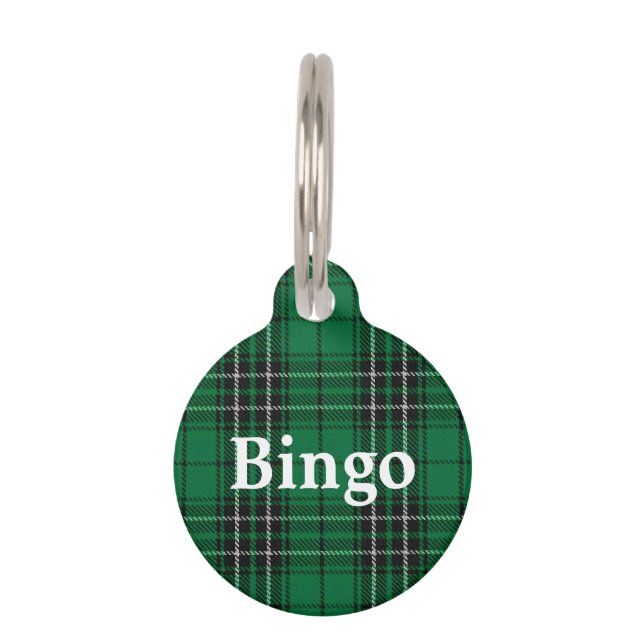 Placa Para Mascotas Feliz Mascota Clan MacLean Hunting Tartan Plaid (Anverso)