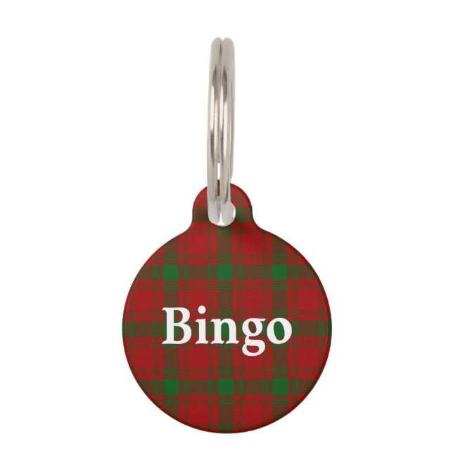 Placa Para Mascotas Feliz Mascota Clan MacQuarrie Tartan Plaid (Anverso)