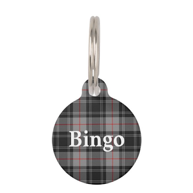 Placa Para Mascotas Feliz Mascota Clan Moffat Tartan Plaid (Anverso)