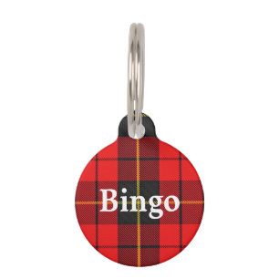 Placa Para Mascotas Feliz Mascota Clan Wallace Tartan Plaid