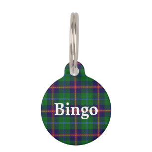 Placa Para Mascotas Feliz Mascota Clan Young Tartán Plaid