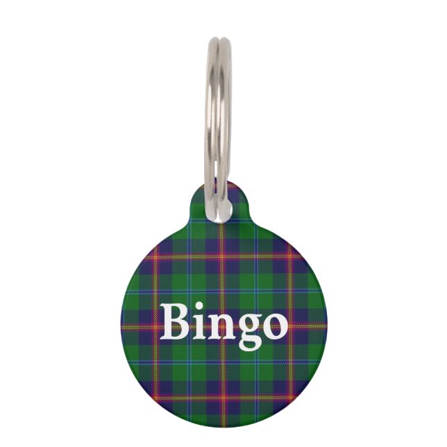 Placa Para Mascotas Feliz Mascota Clan Young Tartan Plaid (Anverso)