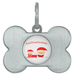 Placa Para Mascotas Feliz Navidad
