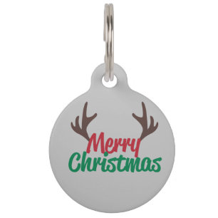 Placa Para Mascotas Feliz Navidad de tu perro