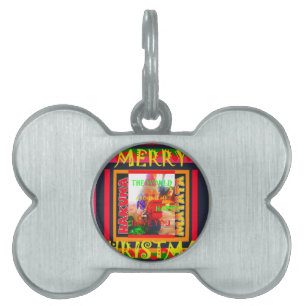 Placa Para Mascotas Feliz Navidad El mundo a mi alrededor está feliz j