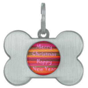 Placa Para Mascotas Feliz Navidad Feliz Año Nuevo