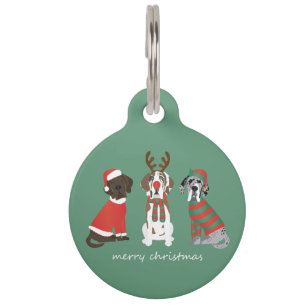 Placa Para Mascotas Feliz Navidad Grandes perros daneses