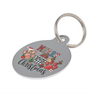 Placa Para Mascotas Feliz Navidad Perros Mamá Perros Patas 