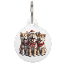 Placa Para Mascotas Feliz Navidad Shiba Inu Perros