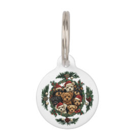 Placa Para Mascotas Feliz Navidad Yorkshire Terrier Dogs