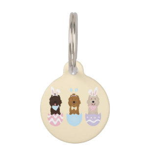 Placa Para Mascotas Feliz Pascua Goldendoodle Dogs