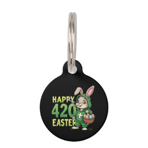 Placa Para Mascotas Feliz Pascua Gracioso Diseño Conejo de Pascua