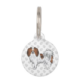Placa Para Mascotas Feliz Perro Phalène Sable Rojo Lindo Y Patas Grise