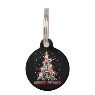 Placa Para Mascotas Feliz Pitmas Pitbull Perro Árbol Navidades Feas