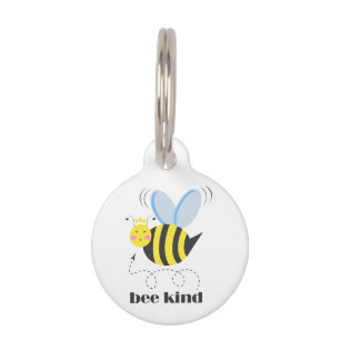 Placa Para Mascotas Feliz princesa de abejas con corona y lema Bee Kin