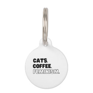 Placa Para Mascotas Feminismo del Café de Gatos