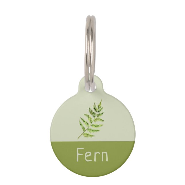 Placa Para Mascotas Fern Dog Cat Name (Anverso)