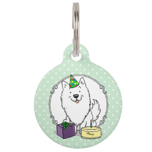 Placa Para Mascotas Fiesta de cumpleaños de Eskie Perro Esquimal Ameri