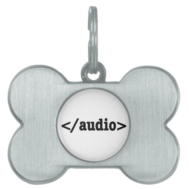 Placa Para Mascotas Finalizar código HTML5 de audio (Frente)