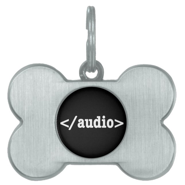 Placa Para Mascotas Finalizar código HTML5 de audio (Frente)