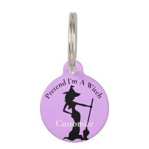 Placa Para Mascotas Finge que soy una bruja Thunder_Cove