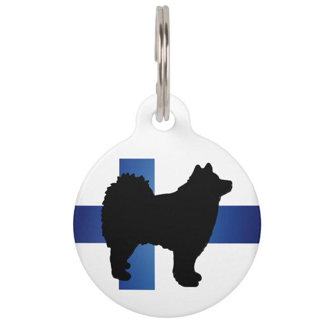 Placa Para Mascotas finnish lapphund silo flag-finland.png (Anverso)
