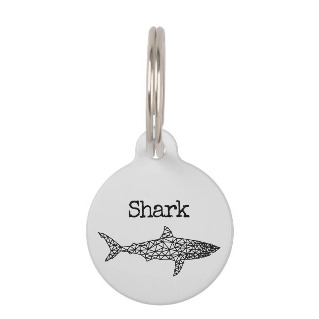 Placa Para Mascotas Fish Shark (Anverso)