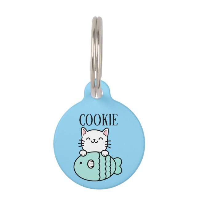 Placa Para Mascotas Fisherman Cat Pesonalized  (Anverso)