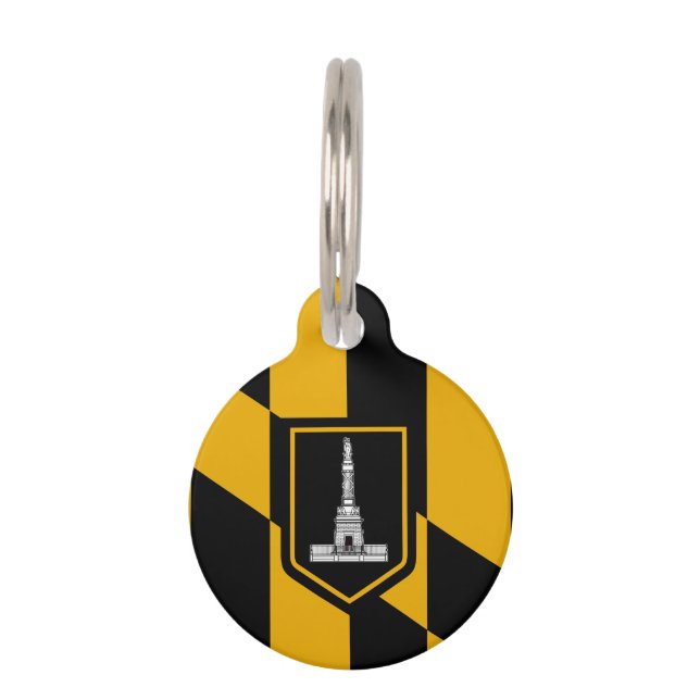 Placa Para Mascotas Flag of Baltimore, Maryland (Anverso)