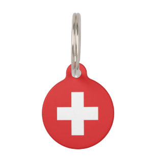 Placa Para Mascotas Flag of Switzerland Svizzera - Suiza Suisse -