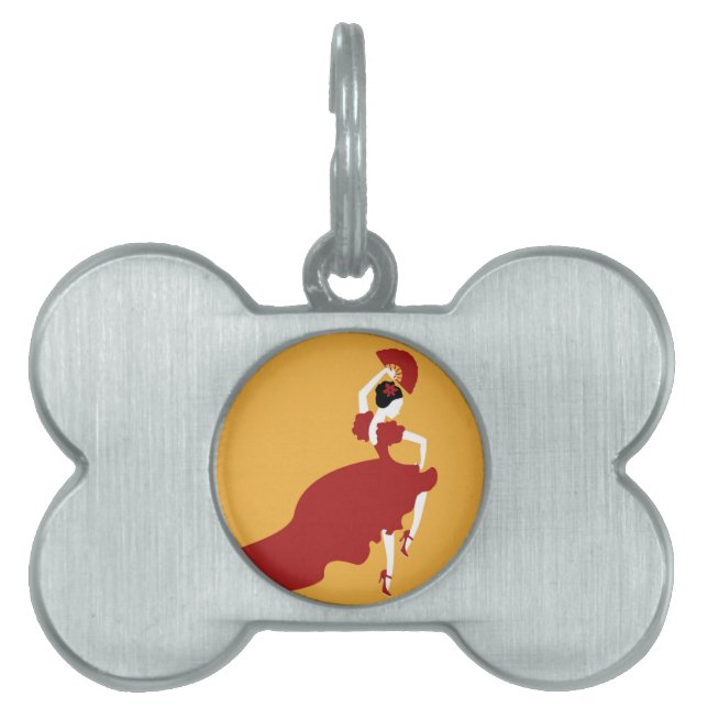 Placa Para Mascotas Flamenco Dancer (Frente)