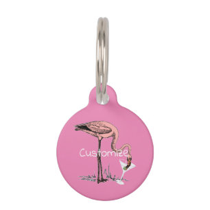 Placa Para Mascotas Flamingo Beber Martini Thunder_Cove