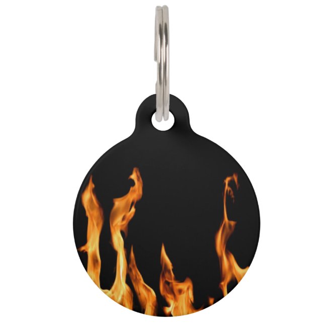 Placa Para Mascotas Flammen – Flamme – Flame – Flames – Feuer – Fire  (Anverso)