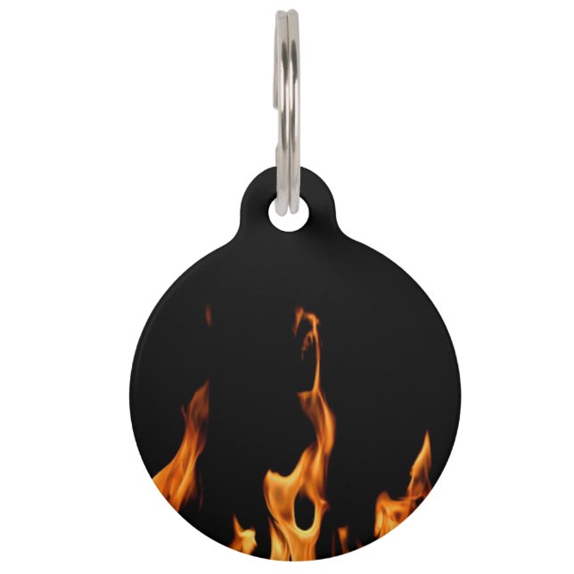 Placa Para Mascotas Flammen – Flamme – Flame – Flames – Feuer – Fire   (Reverso)