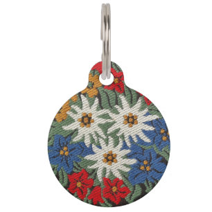 Placa Para Mascotas Flor alpina suiza de Edelweiss