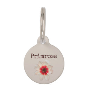 Placa Para Mascotas Flor beige de rosa