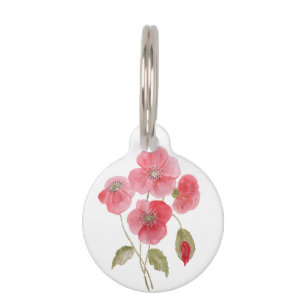 Placa Para Mascotas Flor de amapola de agua