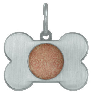 Placa Para Mascotas Flor de amapola rosa William Morris
