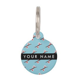 Placa Para Mascotas Flor de cerezo, sakura rosada, tu nombre
