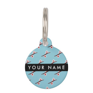 Placa Para Mascotas Flor de cerezo, sakura rosada, tu nombre